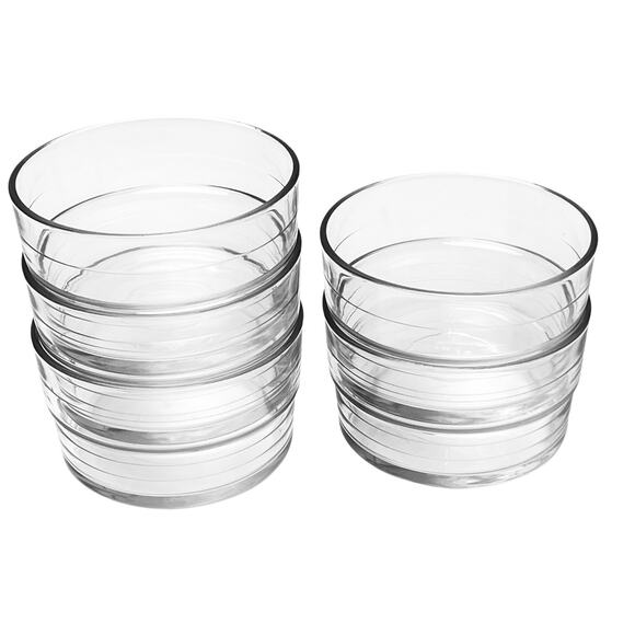 Ikea Clear Glass Bowls Set 5 Svepa Etched Rings Stackable Made in Turkey 12144 - Picture 8 of 16